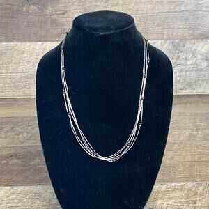 vintage sterling silver 5 strand necklace-23in-9.5 Grams